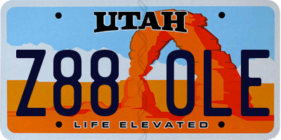 UT license plate Z880LE