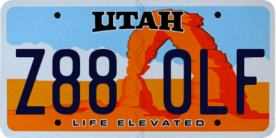 UT license plate Z880LF