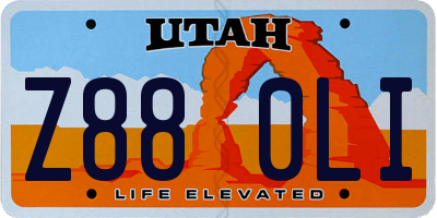 UT license plate Z880LI