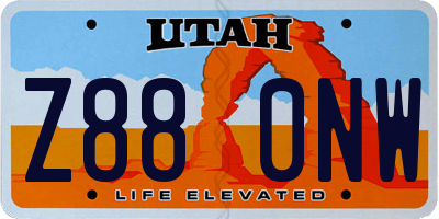 UT license plate Z880NW