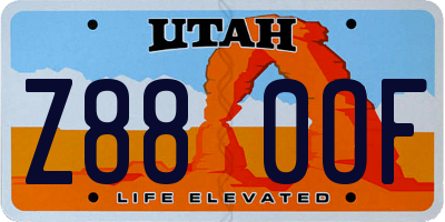UT license plate Z880OF