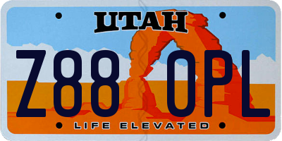 UT license plate Z880PL
