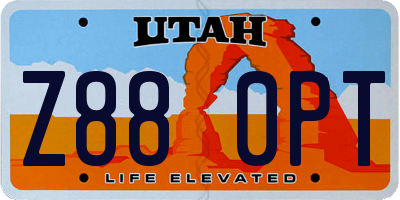 UT license plate Z880PT