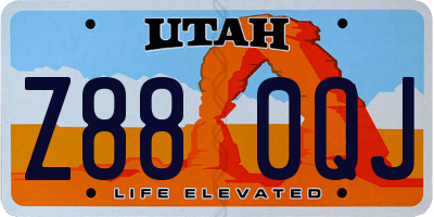 UT license plate Z880QJ