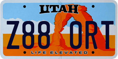 UT license plate Z880RT