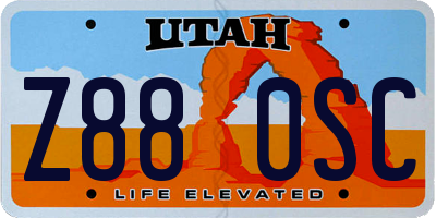 UT license plate Z880SC