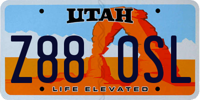 UT license plate Z880SL