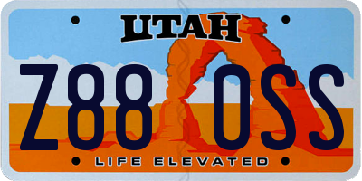 UT license plate Z880SS