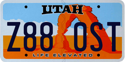 UT license plate Z880ST