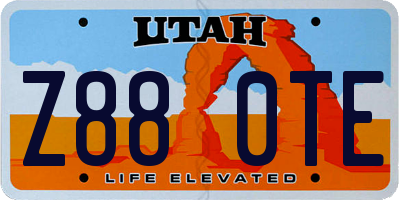 UT license plate Z880TE