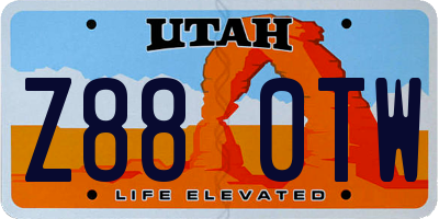 UT license plate Z880TW