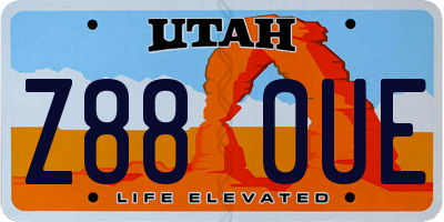 UT license plate Z880UE