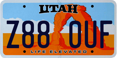 UT license plate Z880UF