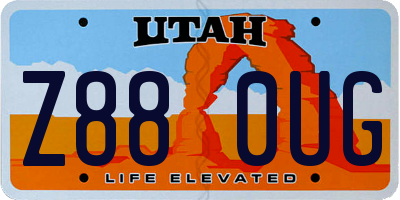 UT license plate Z880UG