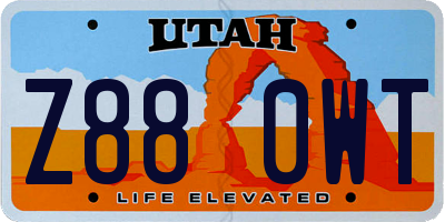 UT license plate Z880WT