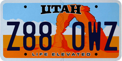 UT license plate Z880WZ