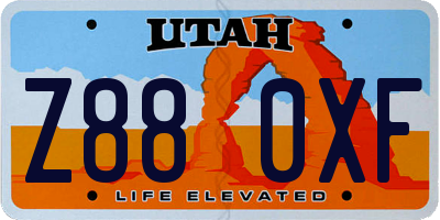 UT license plate Z880XF