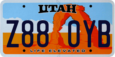 UT license plate Z880YB