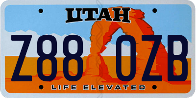 UT license plate Z880ZB