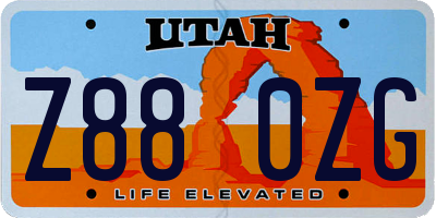UT license plate Z880ZG