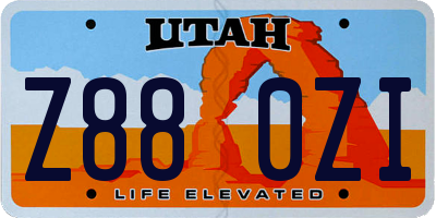 UT license plate Z880ZI