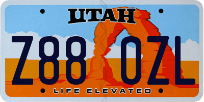 UT license plate Z880ZL