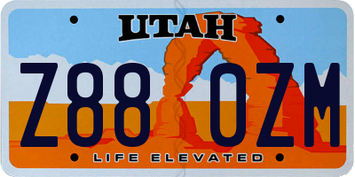 UT license plate Z880ZM