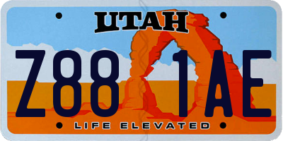 UT license plate Z881AE