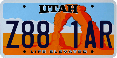 UT license plate Z881AR