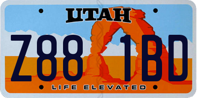 UT license plate Z881BD