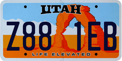 UT license plate Z881EB