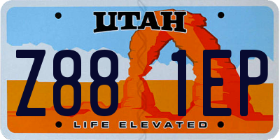UT license plate Z881EP