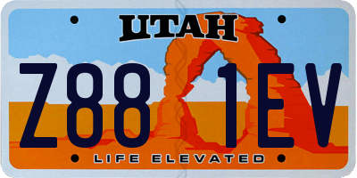 UT license plate Z881EV