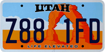 UT license plate Z881FD