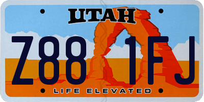 UT license plate Z881FJ