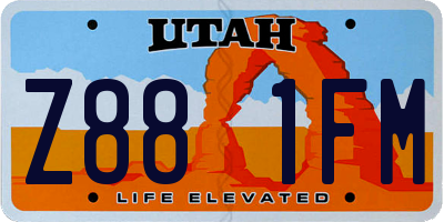 UT license plate Z881FM