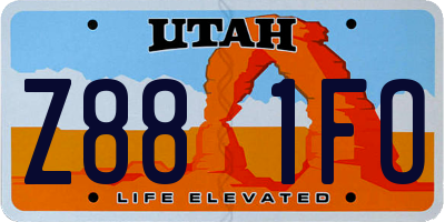 UT license plate Z881FO