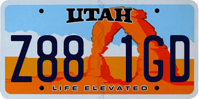 UT license plate Z881GD