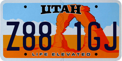 UT license plate Z881GJ