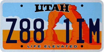 UT license plate Z881IM