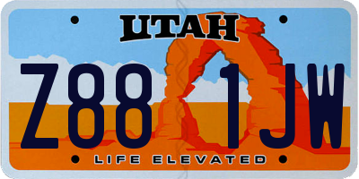 UT license plate Z881JW