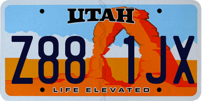 UT license plate Z881JX