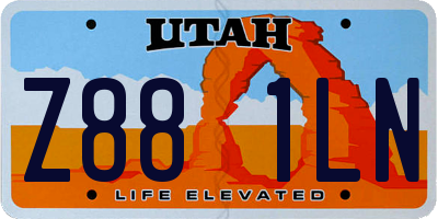 UT license plate Z881LN