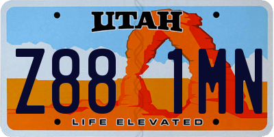 UT license plate Z881MN