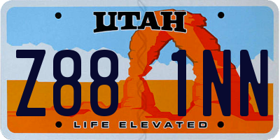 UT license plate Z881NN