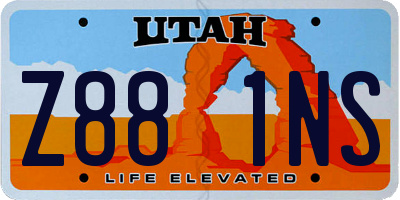 UT license plate Z881NS