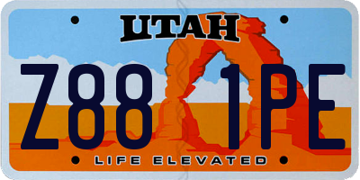 UT license plate Z881PE