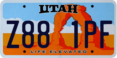 UT license plate Z881PF