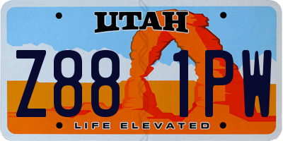 UT license plate Z881PW