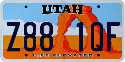UT license plate Z881QF